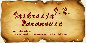 Vaskrsija Maranović vizit kartica